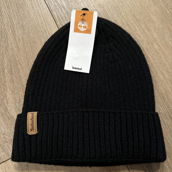 Timberland Other - Timberland Men's Cuffed Ribbed Black Hat Knit Beanie  One‎ Size